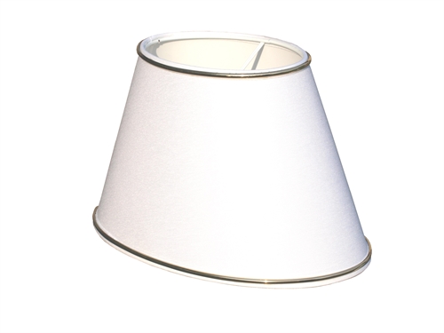 Oval lampeskærm 13x13x22 Hvid - Messing T-E14